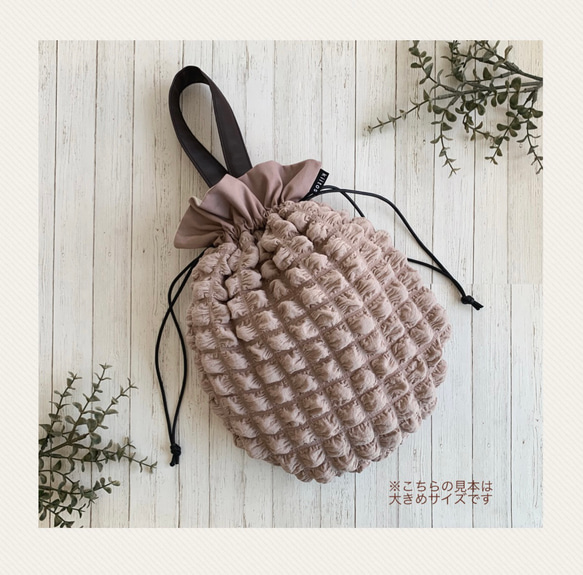合皮ワンハンドル 巾着バッグ 保冷 OP有♡ぽこぽこ ポップコーン