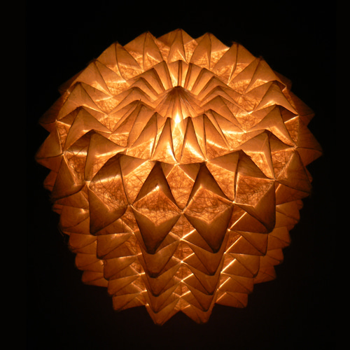 和紙の手作りランプシェード 美濃和紙使用 [折] 4-1 どこにもない癒し