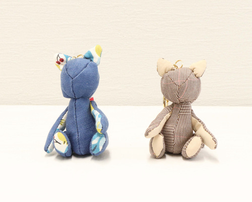 ぷちにゃんキーホルダー ネコ デニム ブラウン キーホルダー Re.m 通販