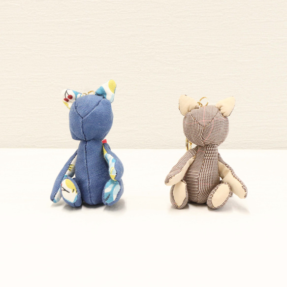 ぷちにゃんキーホルダー ネコ デニム ブラウン キーホルダー Re.m 通販