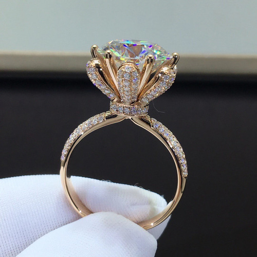 豪華仕様】輝くモアサナイト ダイヤ リング K18PG 指輪・リング ルイ