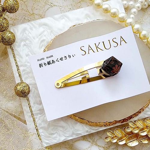 折り紙のヘアピン(パッチン留)・SAKUSA・和風アクセサリー 折り紙のヘアピン(パッチン留)・SAKUSA・和風アクセサリー