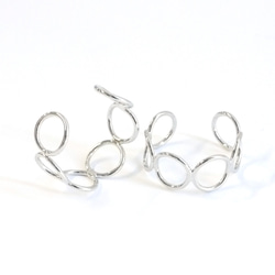 新品【1枚】亮銀色開口戒指，精緻弧形圓形 NF 第3張的照片