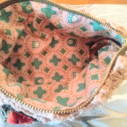 ✨世界に一つをお届けします✨素敵なクラッチバッグ・インド刺繍リボンとかぎ針編みのコラボレーション 7枚目の画像