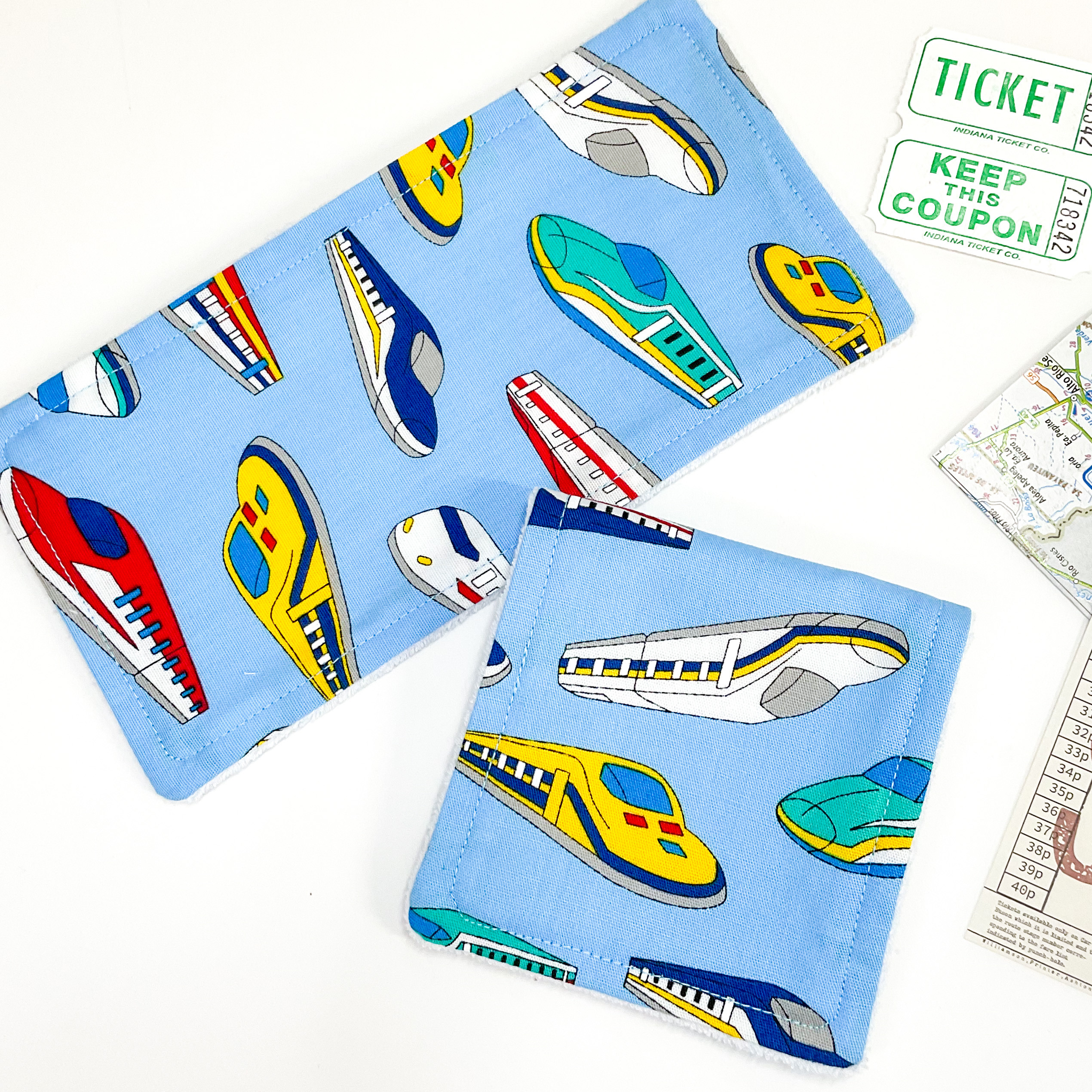 新幹線*電車*やわらかガーゼハンカチ*5枚セット*ハンドメイド ハンカチ