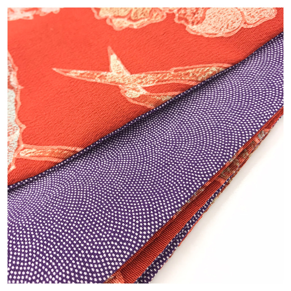 美品　上質　正絹　鮫小紋ｘろうけつ染め　両面違い　長尺420センチ 3枚目の画像