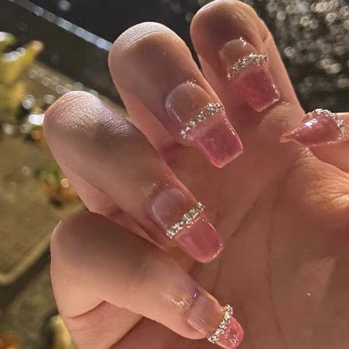 50cm【クリスタルシルバー 幅2mm ラインストーンチェーン】連爪