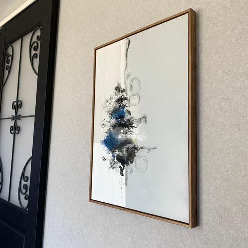 現代アート 70×50㎝ フレーム付き モダン 絵画 抽象画