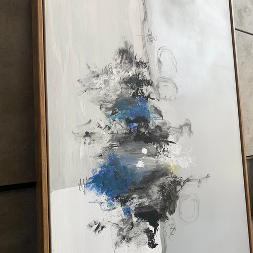 現代アート 70×50㎝ フレーム付き モダン 絵画 抽象画