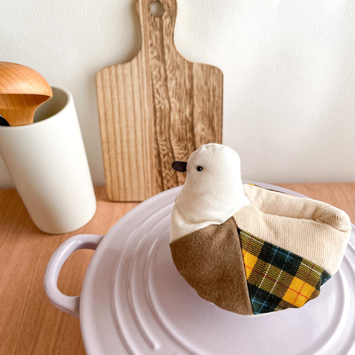 確認用 小鳥の鍋つかみ ハンドメイド