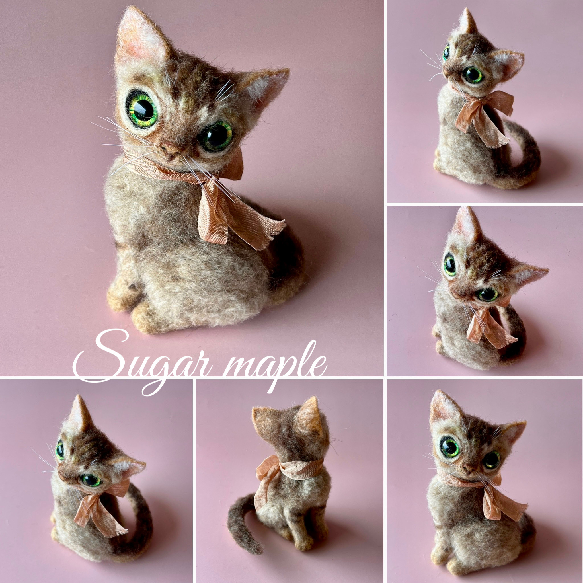 羊毛フェルト 猫 シンガプーラ ハンドメイド 置物