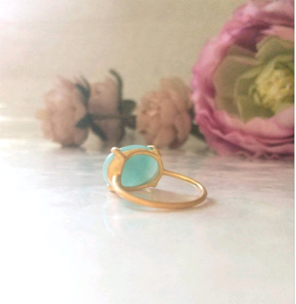 【silver925】18KGP amazonite  ring 5枚目の画像