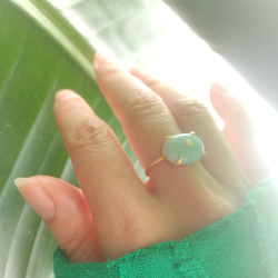 【silver925】18KGP amazonite  ring 7枚目の画像