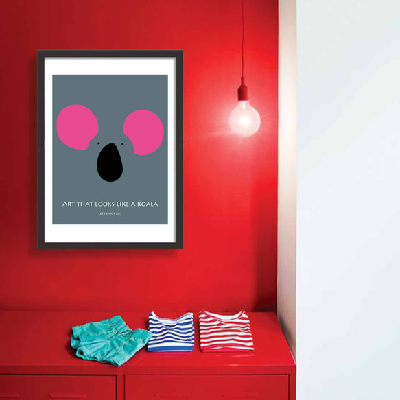 ピンクのコアラ　イラスト　ポスター　A4 A3 A2 A1　アートポスター　（アート/sei　新着順）検索　1707 2枚目の画像