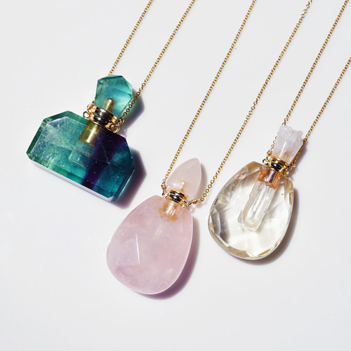 ☆シトリンの香水瓶☆50cmネックレス ～Jewel perfume bottle