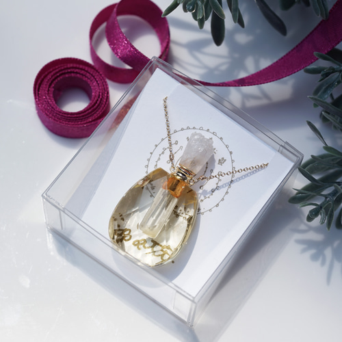 ☆シトリンの香水瓶☆50cmネックレス ～Jewel perfume bottle
