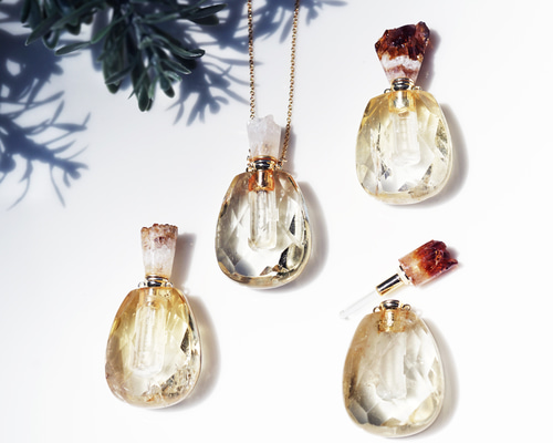 香ページ】希少な賓瓶型賓瓶天珠とレインボーシトリンのブレスレット