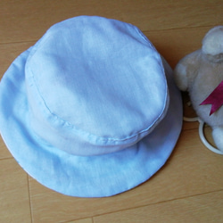 Wガーゼのベビー帽子♥44-50cmから選べます♥リボンゴムでサイズ調整できます 4枚目の画像