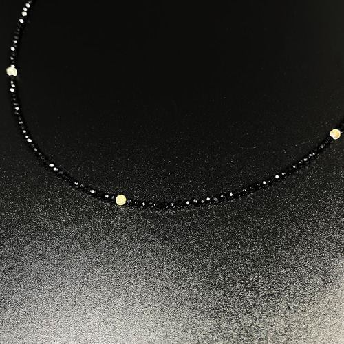 COREFORCE ブラックオニキス ネックレス キラキラ感がハンパない！！】カットゴールドルチル ブラック