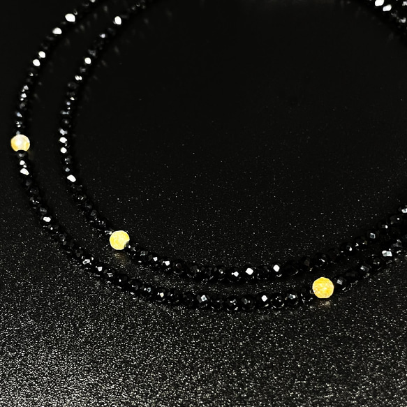【キラキラ感がハンパない！！】カットゴールドルチル ブラックオニキス ネックレス Ｏｎｒ７ ケース付 最高ギフト 12枚目の画像