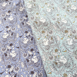 松鼠和花朵圖案短袖連衣裙 * 寬鬆插肩 一種尺寸最適合 * 100% 棉 * 風信子藍 第15張的照片