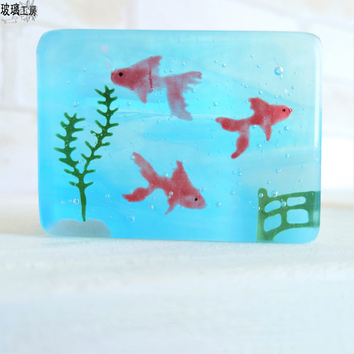 希少　ペーパーウエイト　急須　魚 ガラス 硝子のペーパーウエイト ガラス 文鎮 | Pay ID