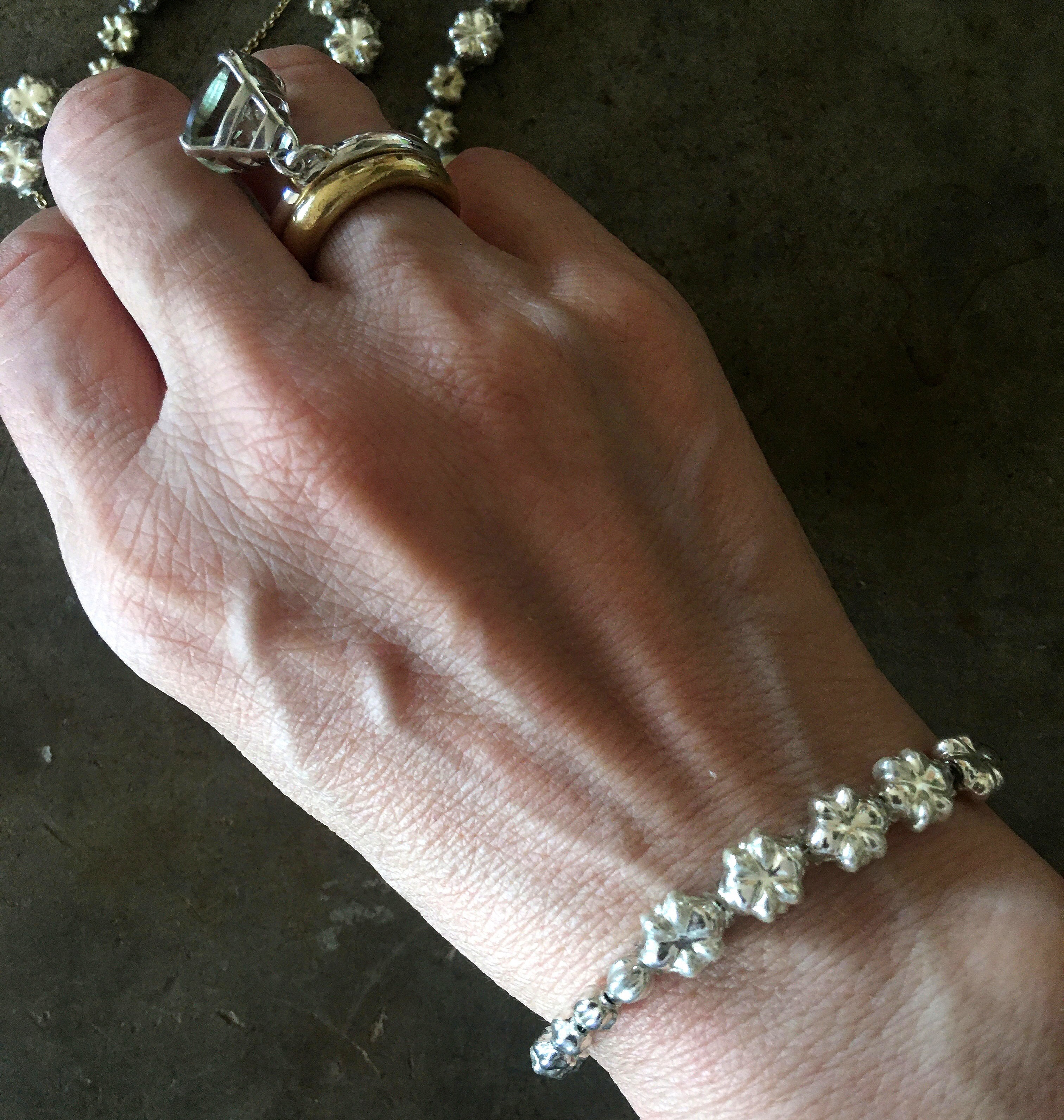 フランスヴィンテージスフレガラスブレスレット(TJ11024)