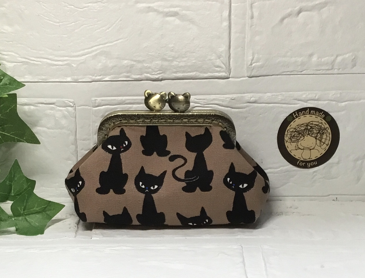 猫柄 がま口財布 ミニ財布 コンパクト aoneco アオネコ 日本製