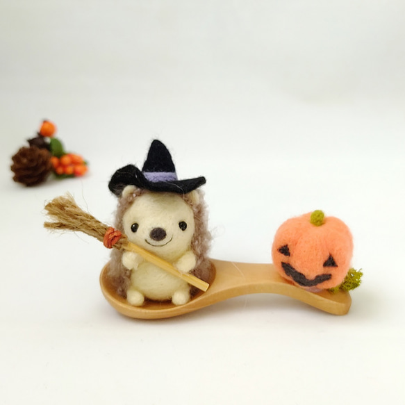 受注制作】ハロウィン＊ハリネズミさんとジャック・オ・ランタン