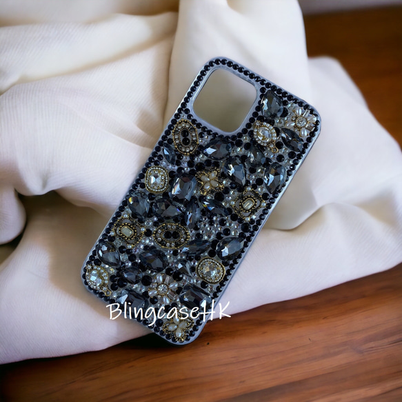 送料無料 キラキラ 結晶 ラインストーン iPhone 全機種対応 Samsung S24 ケース クリア スマホケース 6枚目の画像