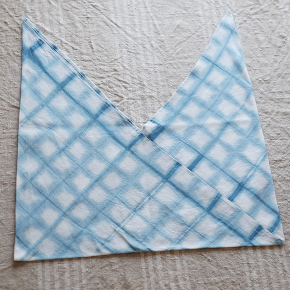 ＊あずま袋▶︎四角柄　＊藍染め 灰汁発酵建て 3枚目の画像