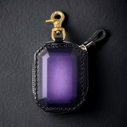 [祖母綠]皮革珠寶戒指盒（紫色） 第2張的照片