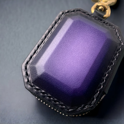 [祖母綠]皮革珠寶戒指盒（紫色） 第8張的照片