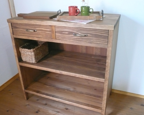 カリモク　木製　棚　キャビネット　引き出し　アンティーク　レトロ 昭和レトロ 木製 食器棚 ガラスキャビネット 幅102cm アンティーク調