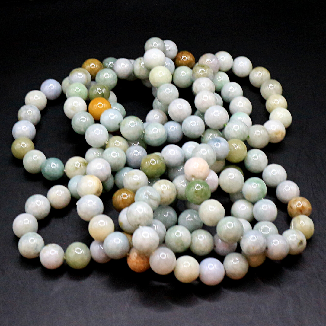 AG-SBR-02　天然石 ブレスレット 翡翠 約13mm