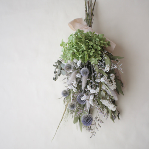 アナベルとルリタマアザミのスワッグ ドライフラワー amijus 通販