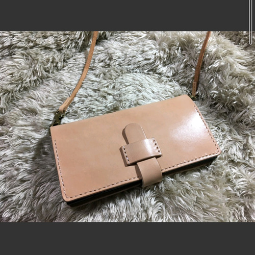 プレミアムNatural ヌメ革ショルダー スマホケース各機種製作