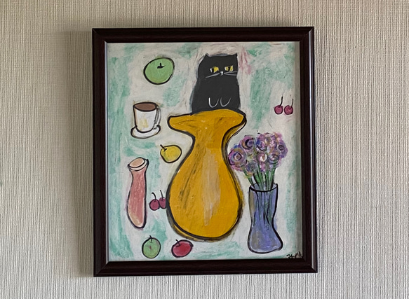 絵画 。壁掛け絵原画手描き【楽しい時間】05