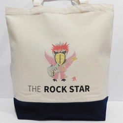 THE　ROCKSTAR　ハシビロコウの刺繍風プリントトートバッグ 1枚目の画像