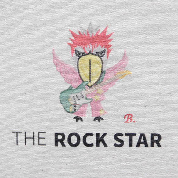 THE　ROCKSTAR　ハシビロコウの刺繍風プリントトートバッグ 3枚目の画像