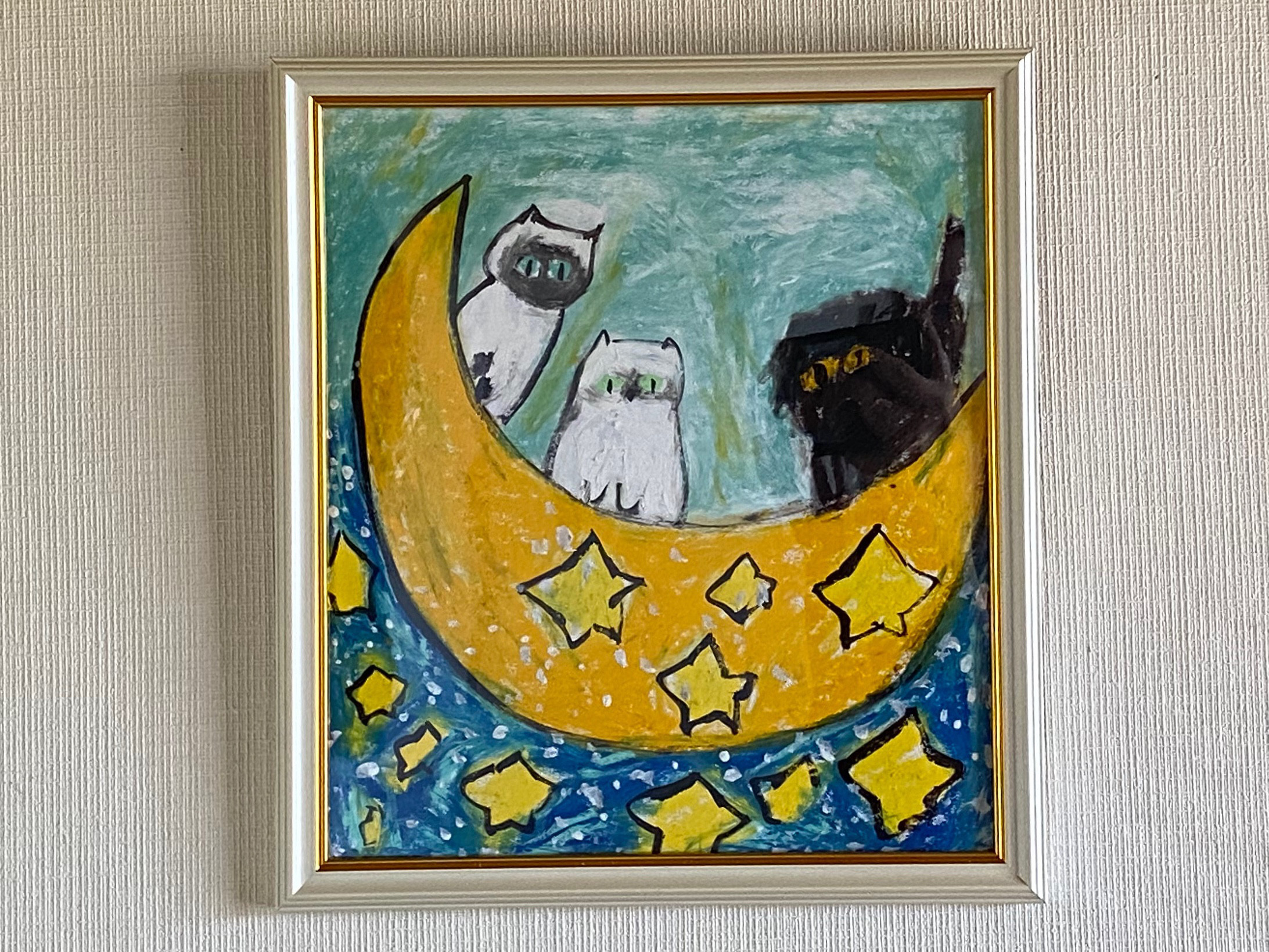 絵画。原画☆キャンバスF10【すべてのかわいい猫は世界で完璧な