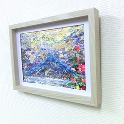 原画「空があんまりキレイだからもう少し生きて行こうと決めた」 パワーアート 富士山 ★木製額 3枚目の画像