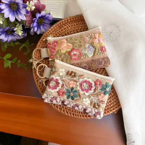 ボタニカルフラワー/人気シリーズ・秋カラー☆インド刺繍×ふんわり