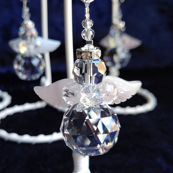 羽の色が選べる天使のサンキャッチャー 手のひらサイズのスタンド付き