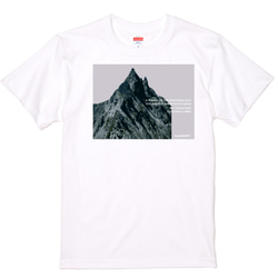 槍ヶ岳 Tシャツ 綿 コットン 山 登山 ホワイトグレー 1枚目の画像