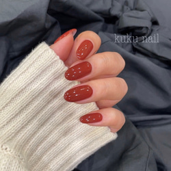 ホワイトモカ×くすみニュアンスネイルチップ ネイルチップ（つけ爪