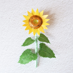 和紙の花 飾れるブローチ『向日葵（ひまわり）』 夏(7・8月)の誕生花／和紙アクセサリー 15枚目の画像