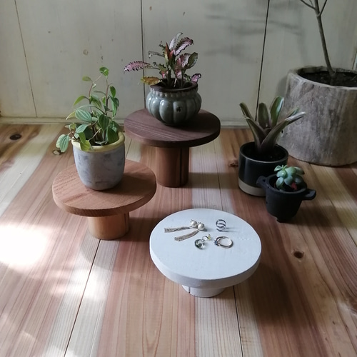 素朴な木製トレイ 観葉植物 花台 アクセサリー収納 什器 一輪挿し