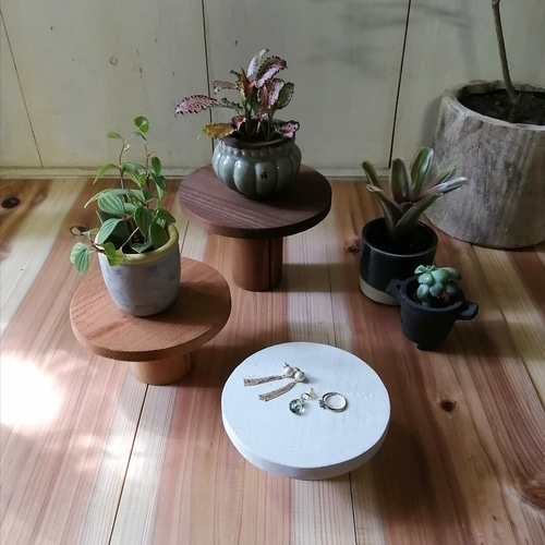 素朴な木製トレイ 観葉植物 花台 アクセサリー収納 什器 一輪挿し