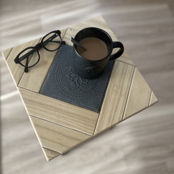 [幅30cm角] サイドテーブル ブラック レトロ タイルテーブル スチール製 美濃焼き インダストリアル 9枚目の画像